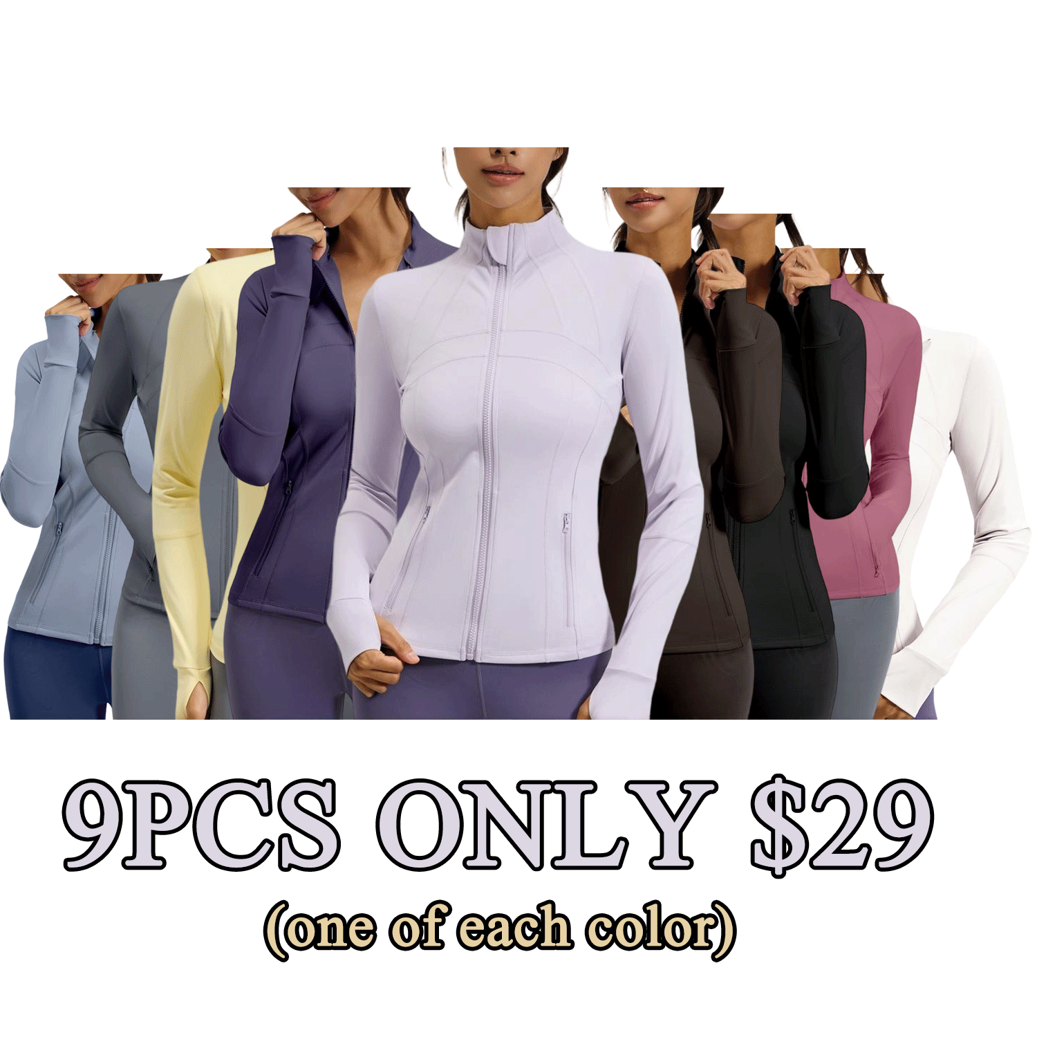 Women’s Soft Blue Full Zip Athletic Jacket – Slim Fit Activewear