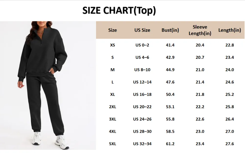 Women 2 Piece Outfits Sweatsuit Oversized Half Zip Pullover Long Sleeve Sweatshirt Jogger Pants Set with Pockets Outdoorfun