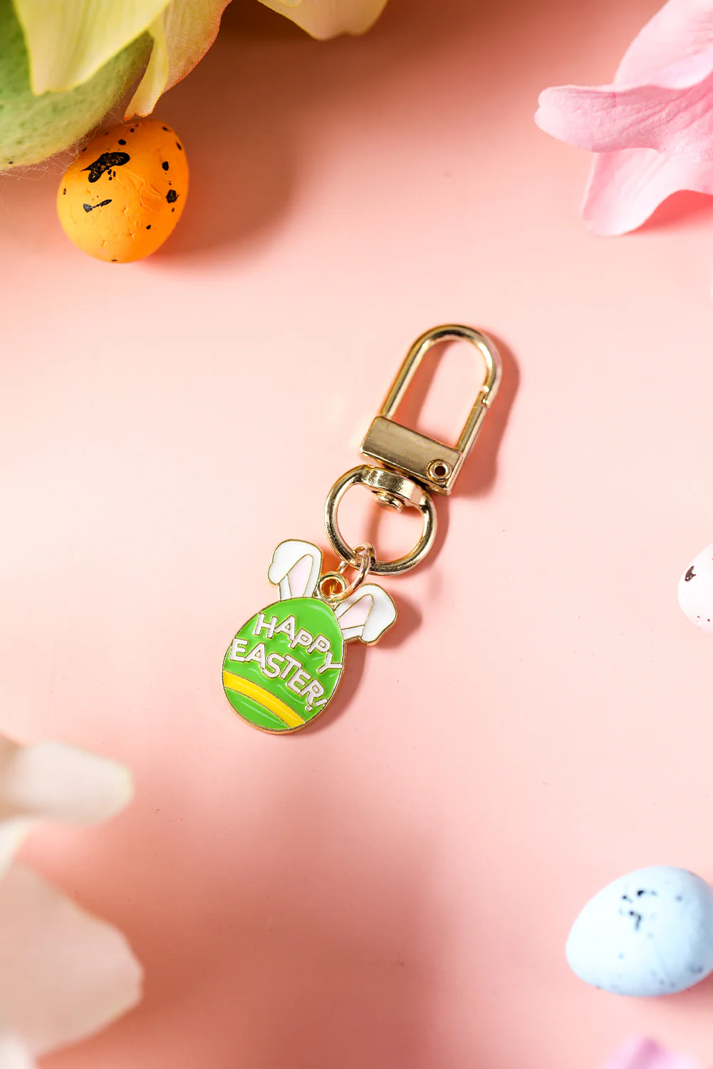 Light Green Easter Egg Plated Alloy Keychain