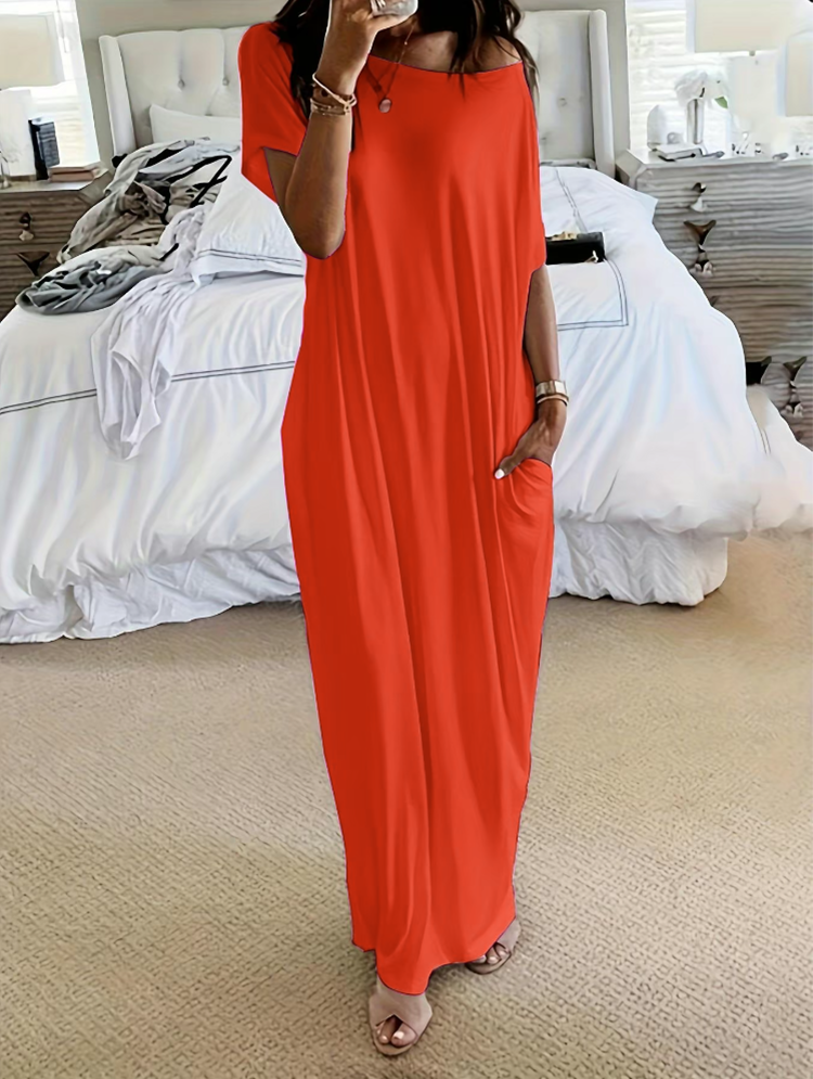 Women's Batwing Sleeve Lounge Dress-Comfy • Casual • Elegant