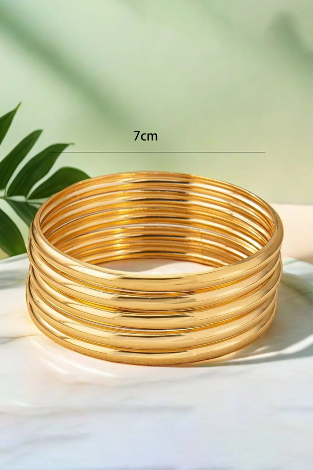 Gold Multi Layer Plated Alloy Bangle Bracelet