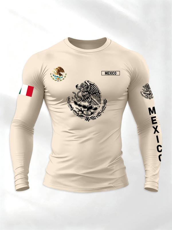 Men’s Long Sleeve Sport T-Shirt with Eagle & Snake Graphic