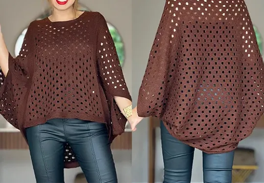 Casual Hollow Knit Sun Protection Top for Women - Versatile Vacation Pullover