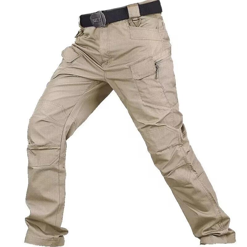 7-Packs Men's Lightweight Cargo Straight-Leg Pants – Multi-Pocket Durable Design for Spring & Autumn