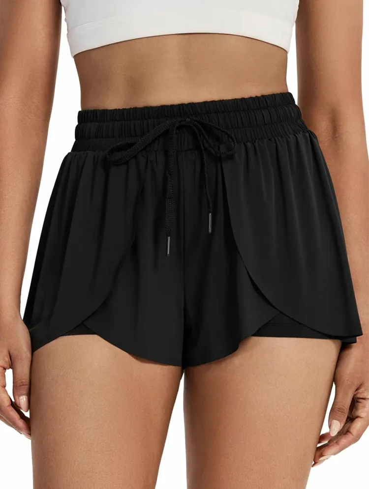 Women's 2-in-1 Drawstring Skorts, High-Waist Wrap Shorts for Gym & Daily Wear