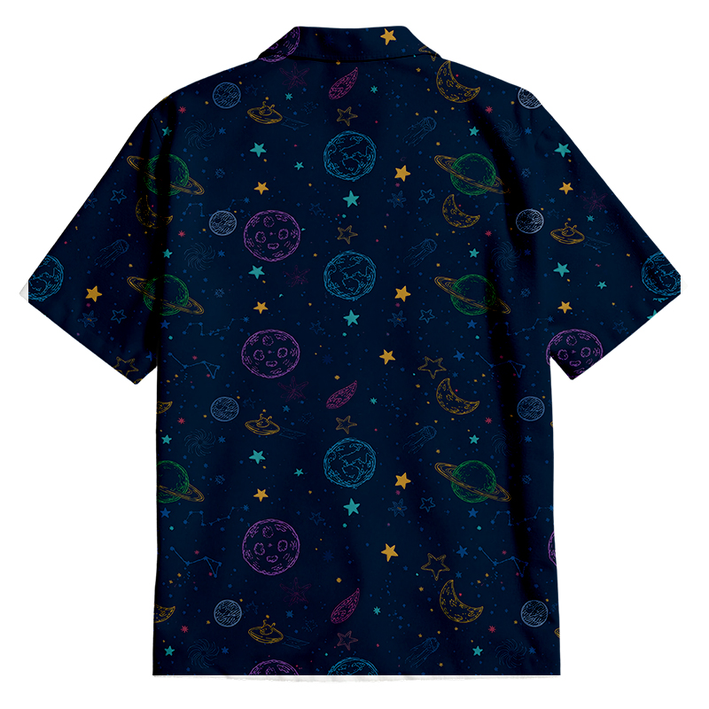 Space Doodles Button Up Pocket Shirt