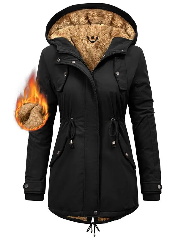 🌦️ Women’s Fleece Thicken Waterproof Rain Jacket