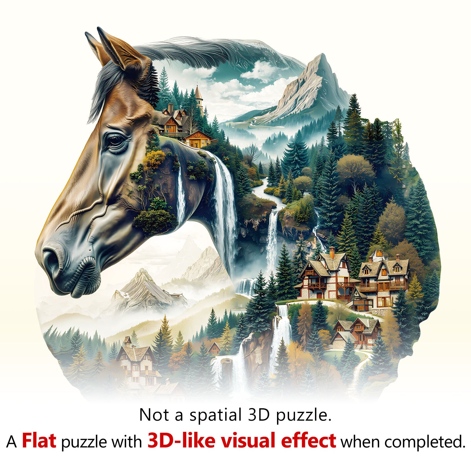 River and Horse Wooden Jigsaw Puzzle
