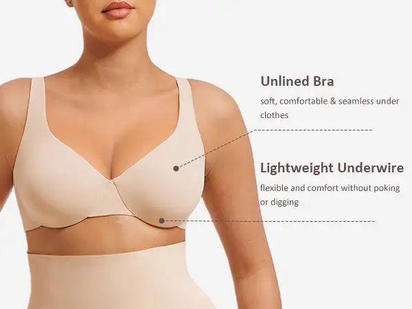 Underwire Adjustable Deep V-neck Bra
