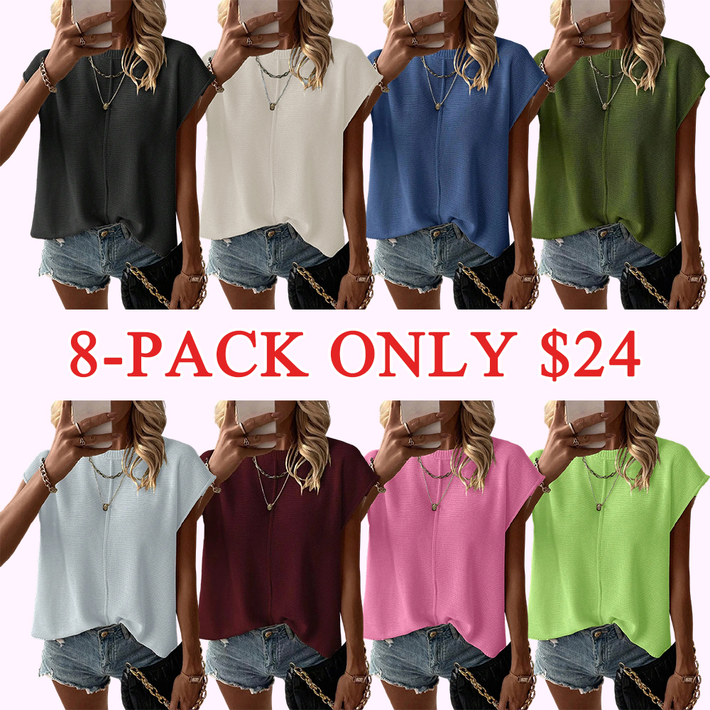 Women's Solid Color Round Neck Sweater Vest - Casual Lightweight Knit Top for Summer Daily Wear