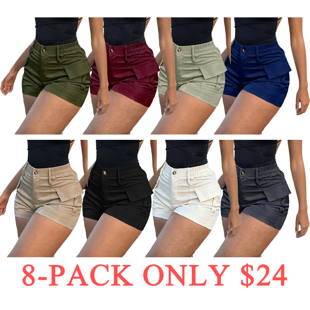 Women's Summer Solid Color Cargo Shorts☀️