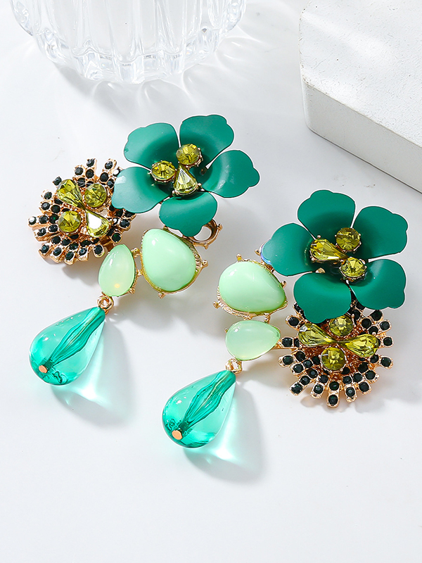 Flower Shape Drop Earrings