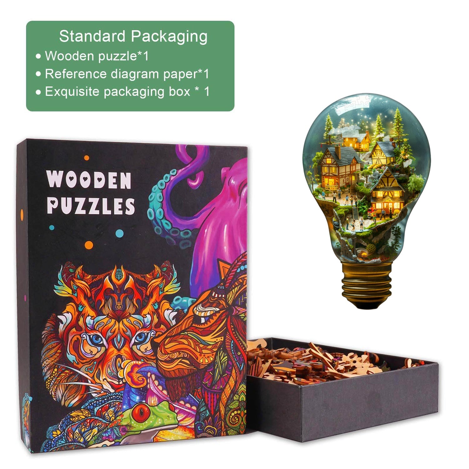 Light Town Wooden Jigsaw Puzzle