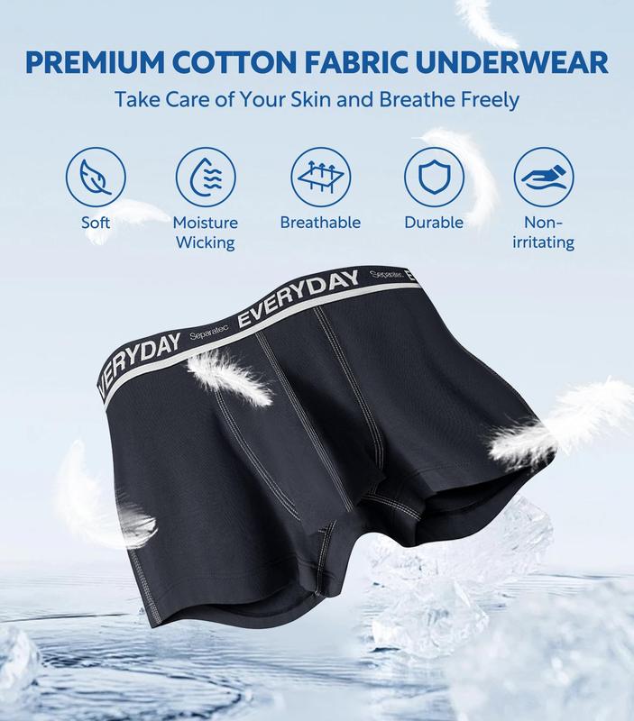 7/21 Counts, Men's Cotton Dual Pouch Everyday Boxer Briefs, Regular Fit Casual Comfy Breathable Bulge Enhancing Shorts for Daily Menswear, Men's Underwear for All Seasons