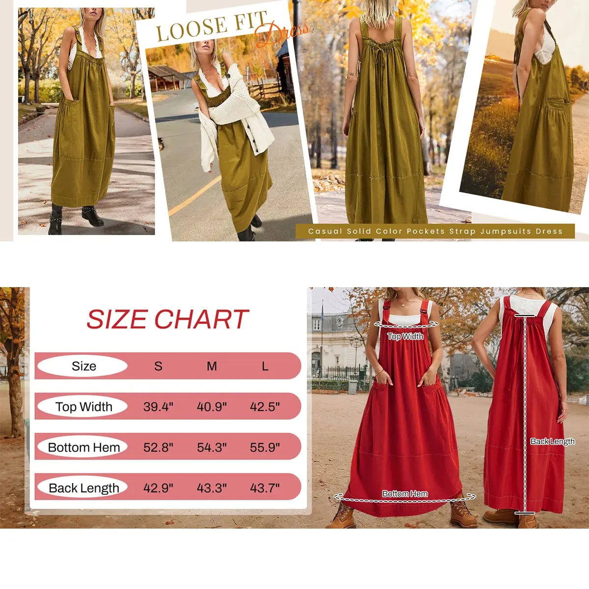 Women's Sleeveless Strappy Barrel Midi Dress with Pockets & Adjustable Straps