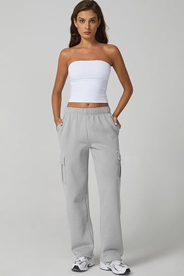 Women’s Medium Waist Fleece Baggy Sweatpants