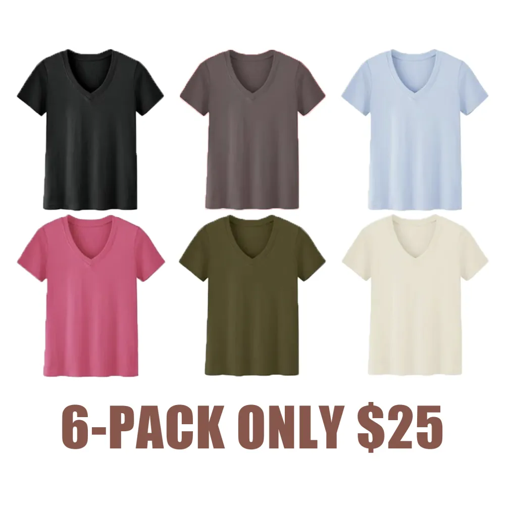 Women's Plus Size V-Neck T-Shirts –Casual Summer Tops