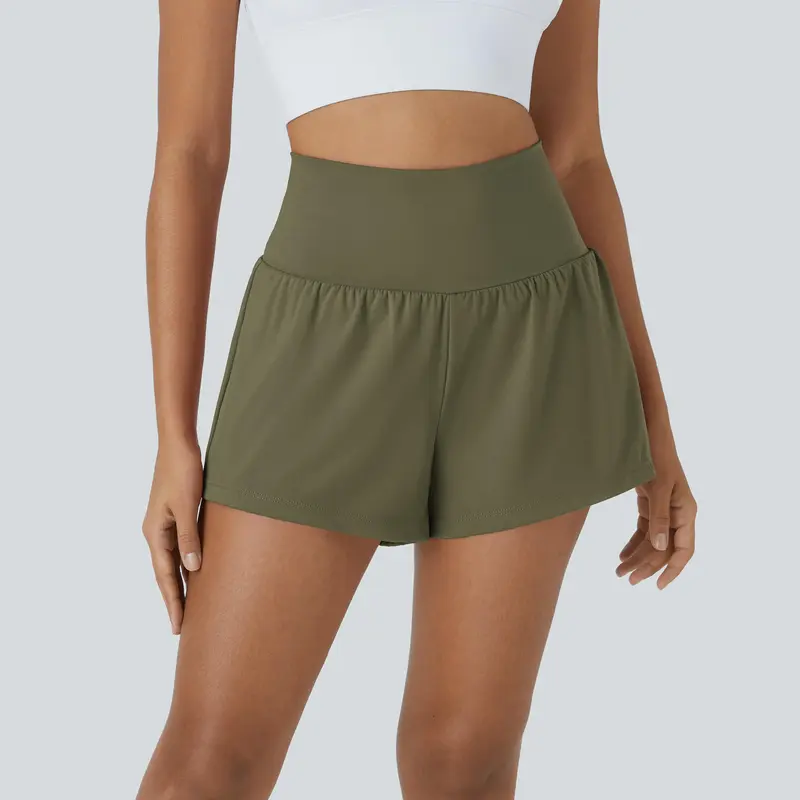 Super High Waisted Back Pocket & Side Hidden Pocket 2-in-1 Yoga Shorts 3