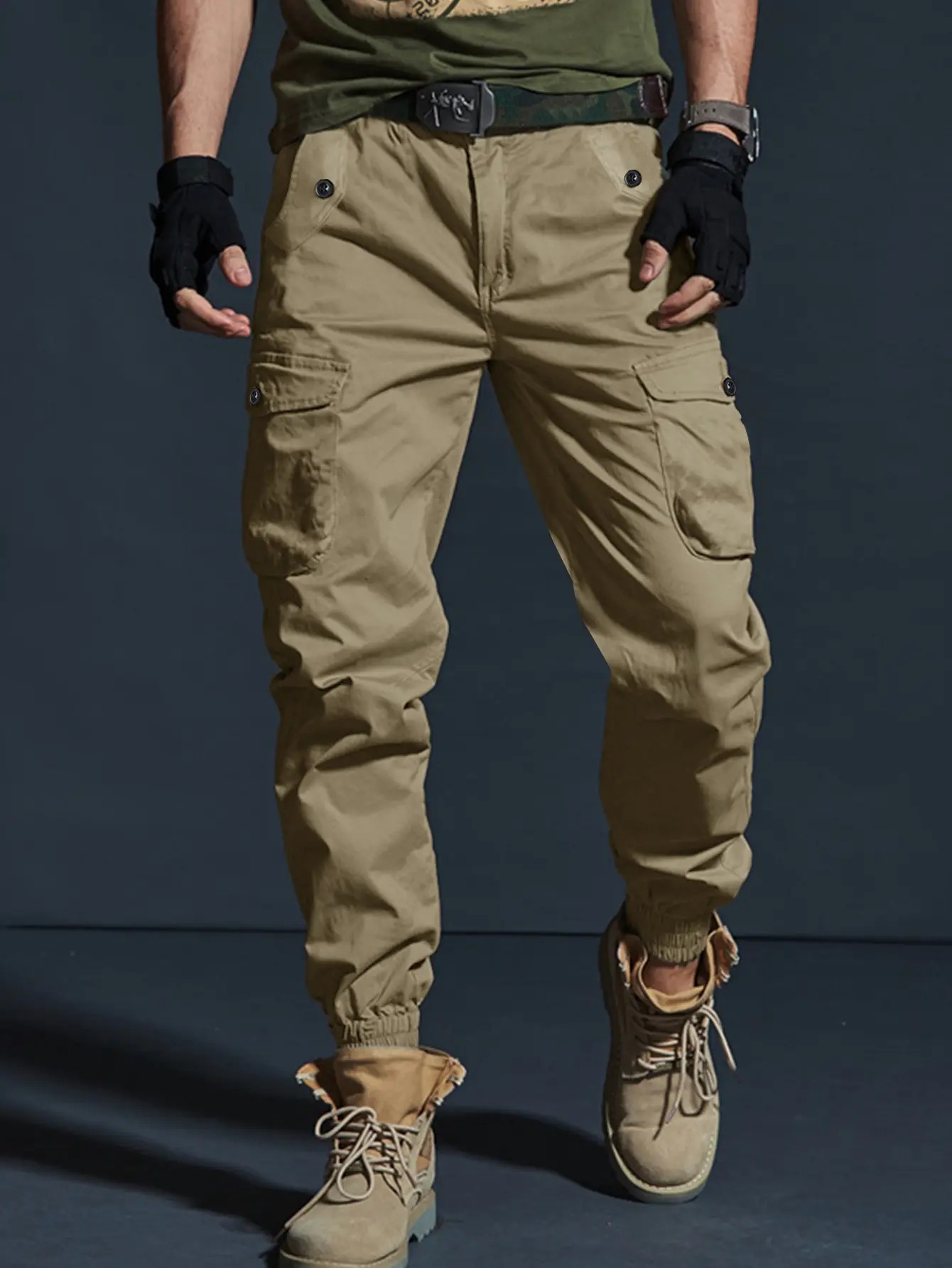 Men's Tactical Cargo Joggers - Multi-Pocket Rugged Pants for Outdoor & Urban Adventures