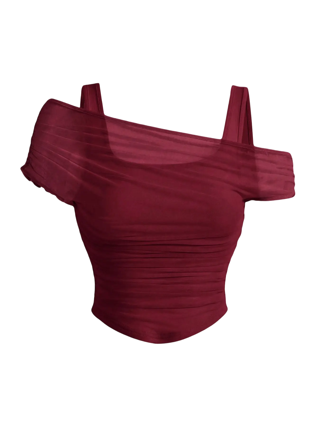 Asymmetric Ruched Crop Top - Valentine’s Day Edition