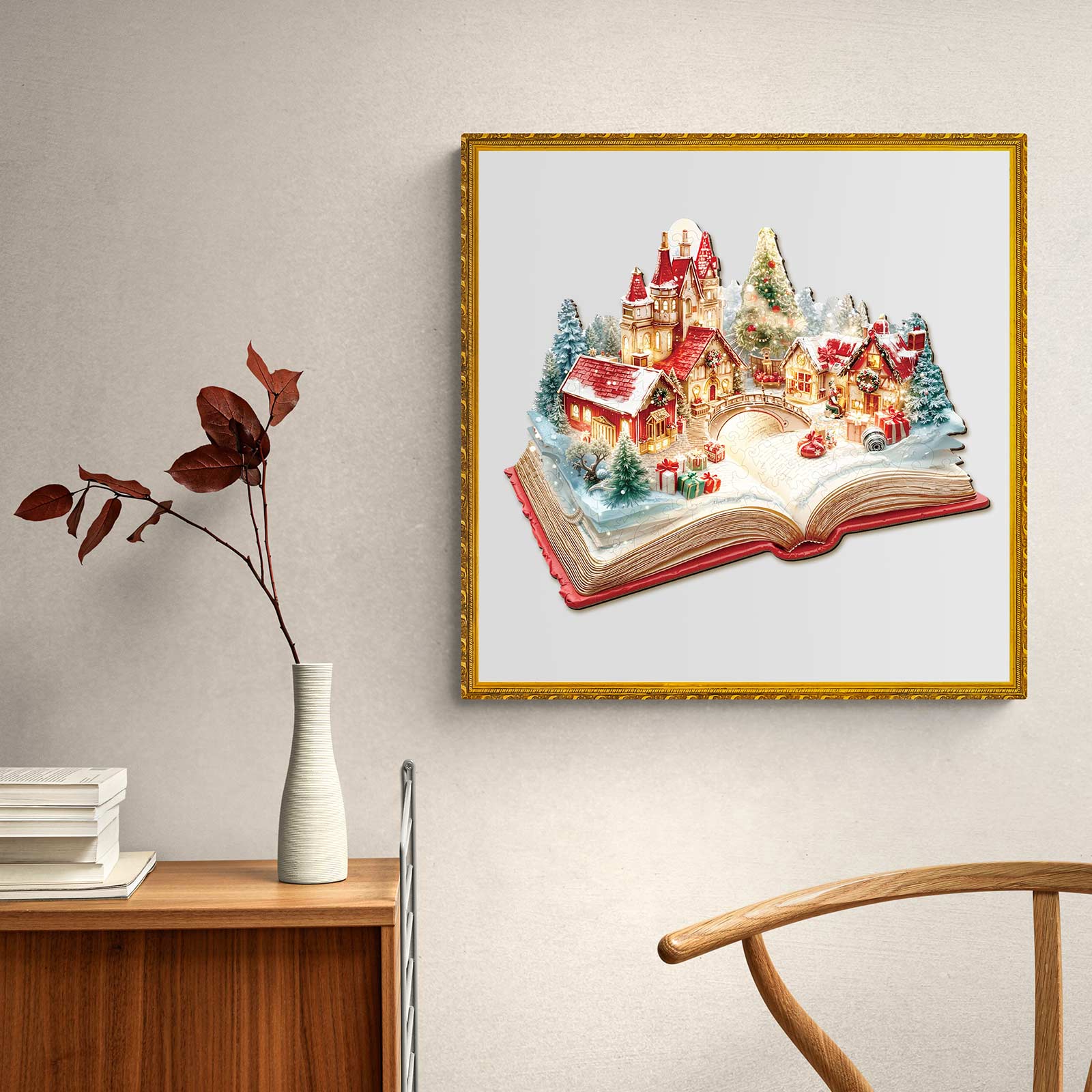 Christmas Pop-up Book Wooden Jigsaw Puzzle