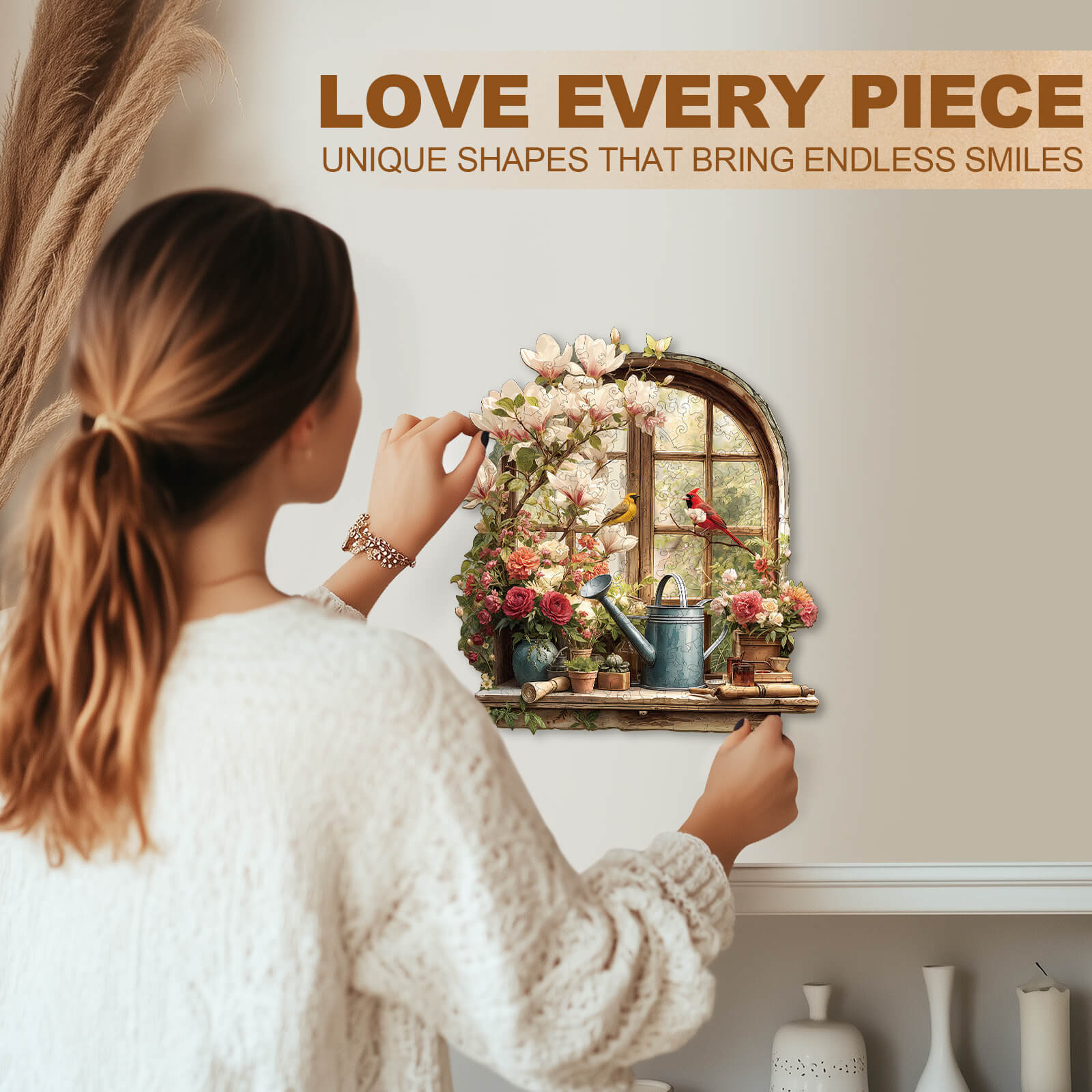 Windowsill in the sun Wooden Jigsaw Puzzle