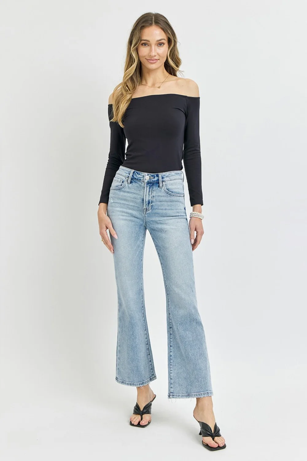 Full Size High Rise Ankle Flare Jeans