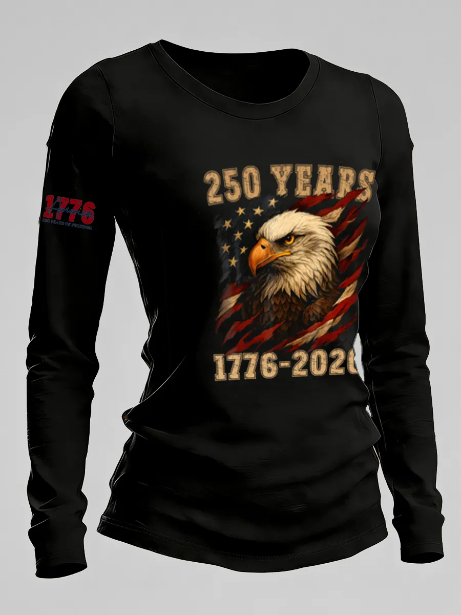 250 Years 1776-2026 American Eagle Flag Long Sleeve T-Shirt