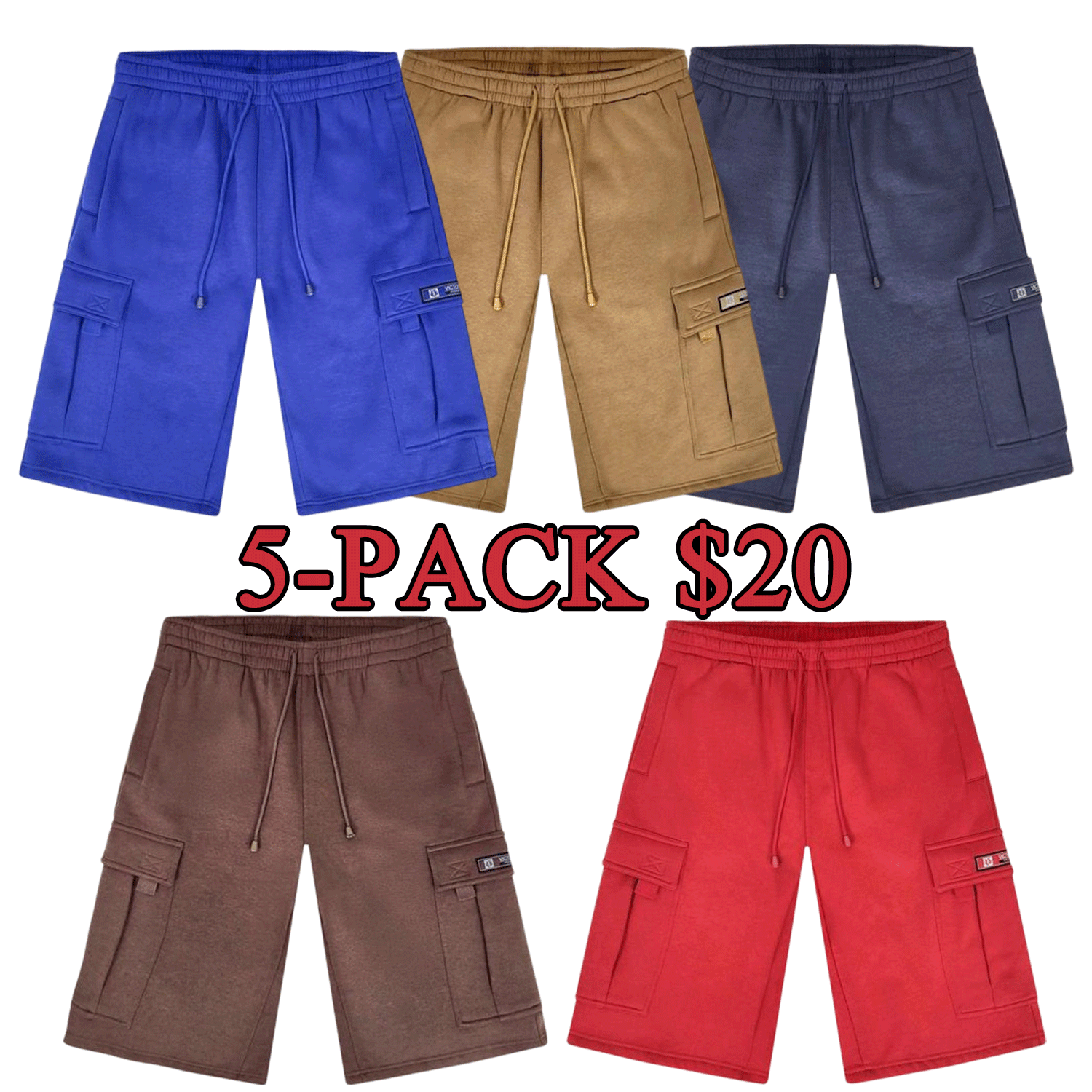 Baggy fit Fleece Shorts Menswear Cargo