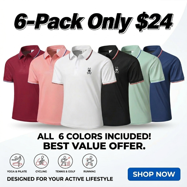 Premium Men’s 4-Pack Performance Polo Set - Breathable & Lightweight