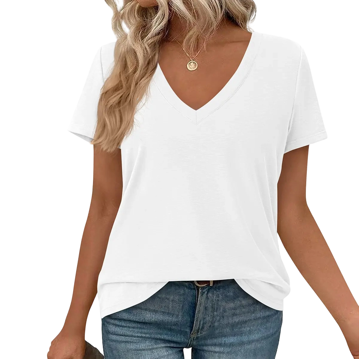 Oversized Tshirts Shirts for Women Summer Tops Casual Short Sleeve V Neck Loose Basic Tees Spring Clothes