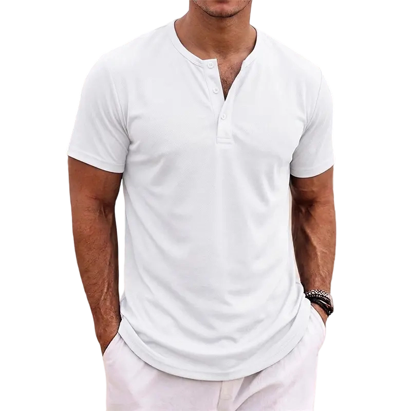 7-Pack Men's Casual Henley Shirt – Breathable, Comfortable & Stylish