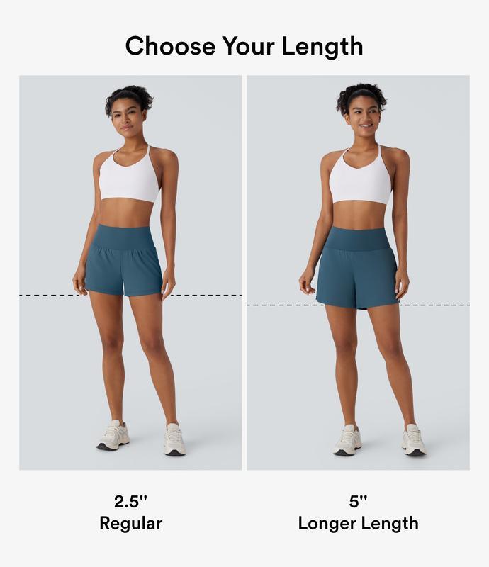 💝Last Day Promotion⚡12 piece ultra high waist back pocket and side hidden pocket 2 in 1 Yoga shorts