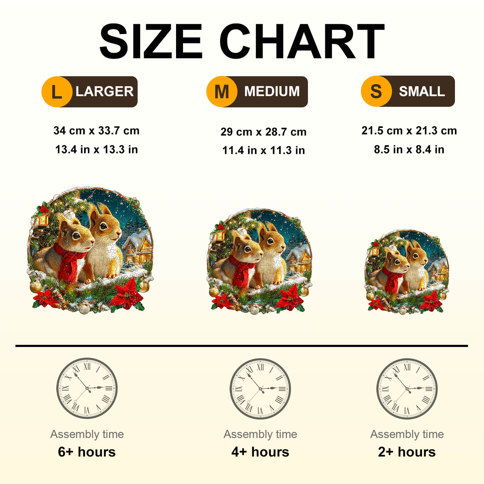 Christmas Squirrel Combination Wooden Jigsaw Puzzle