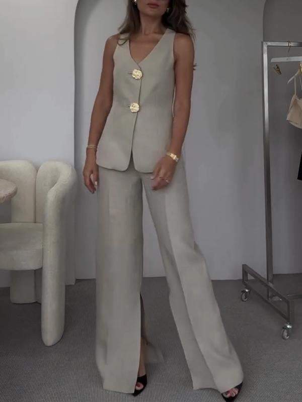 Women Casual Design Two-piece Pant Suit