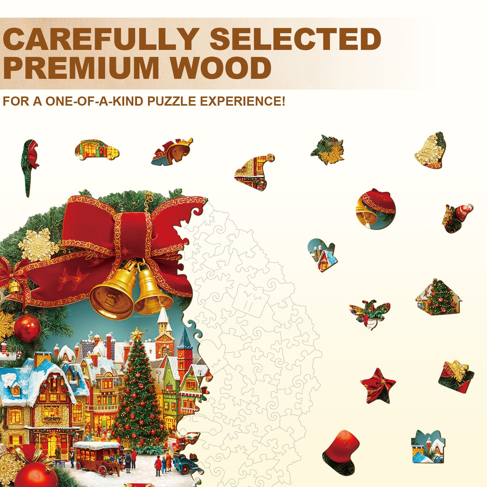 Christmas Wreath Wooden Jigsaw Puzzle