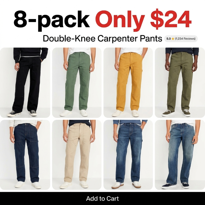 【Stock Up Deals】Men's 90's Baggy Carpenter Jeans