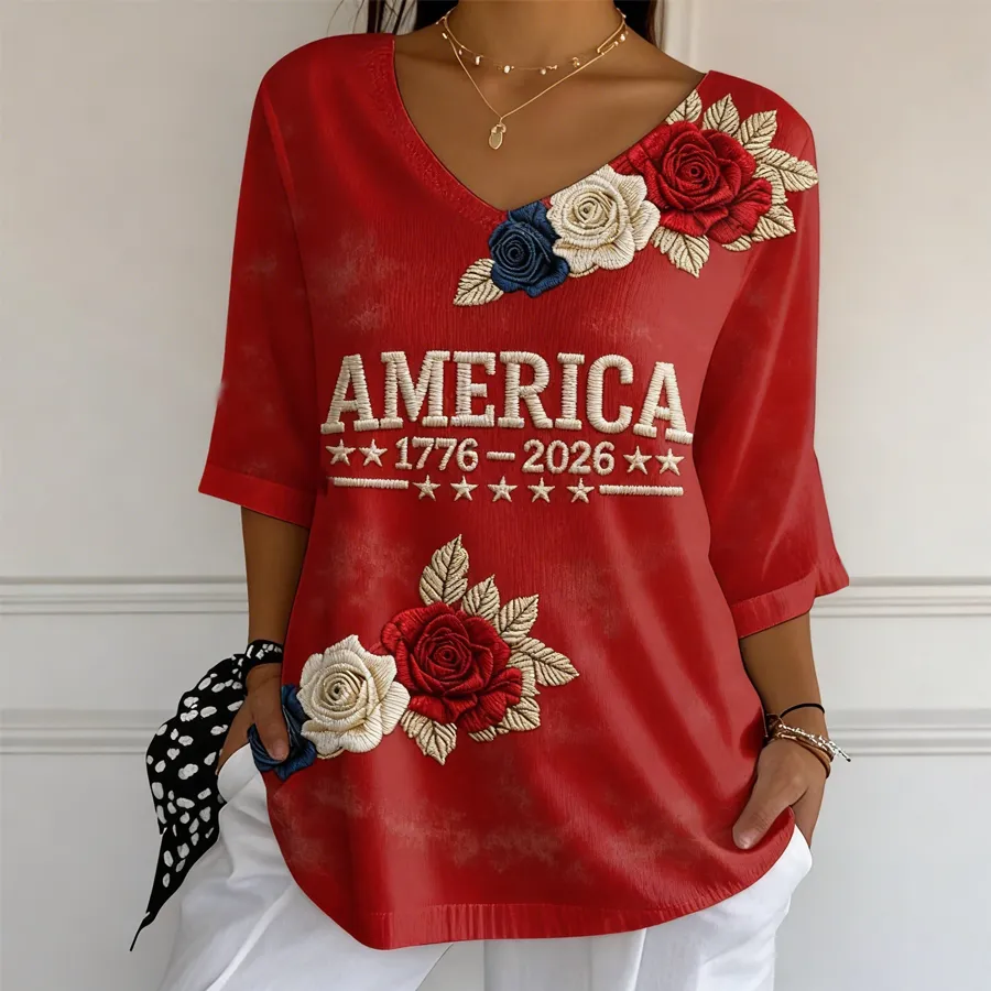 Women's 250th Anniversary Printed Casual T-shirt