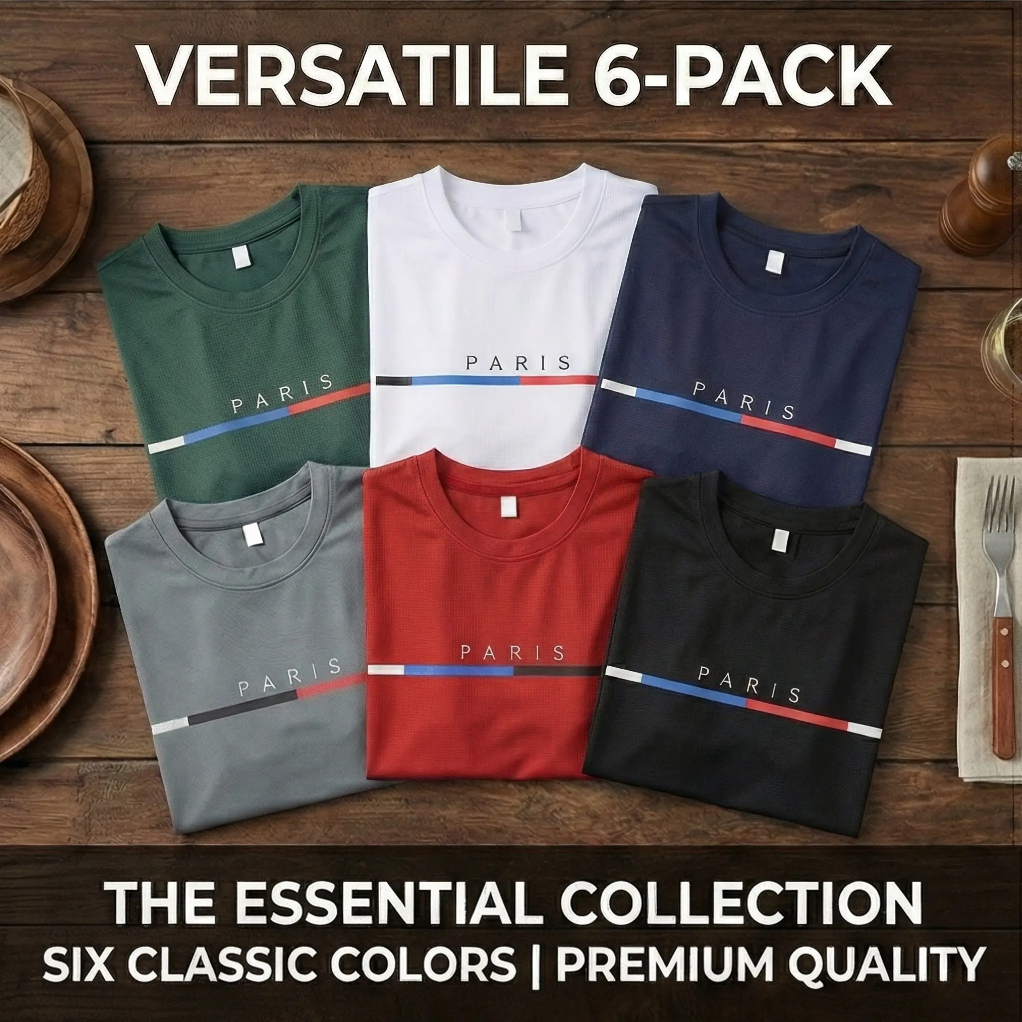 Men's 6-Pack Graphic Tees Short Sleeves