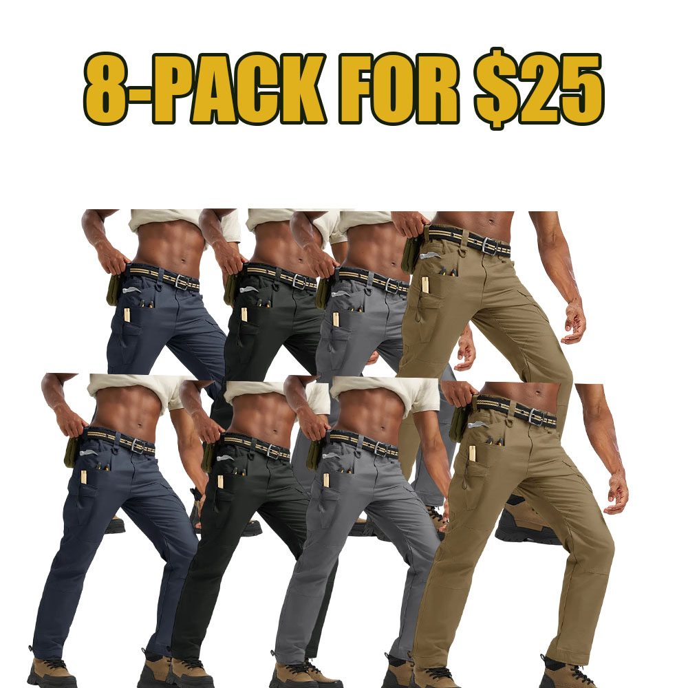 Men's Tactical Work Pants – Lightweight, Multi-Pocket, Water-Resistant Cargo Pants for Hiking, Military, and Outdoor Work (10 Pockets)