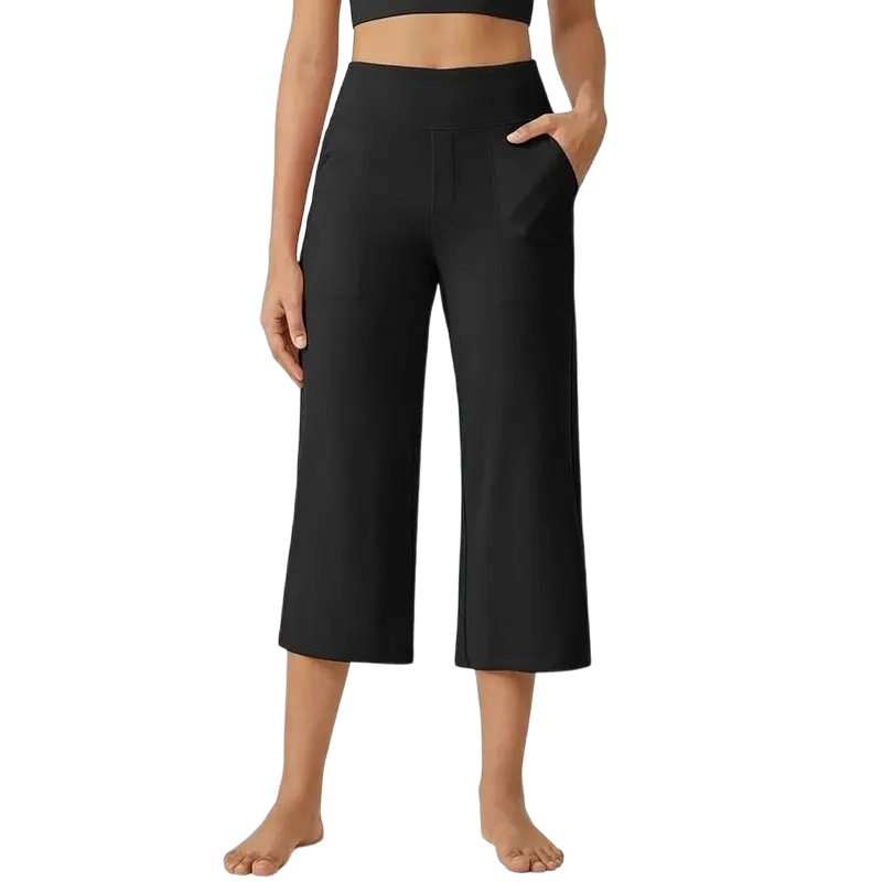 Capri Pants for Women Wide Leg Yoga Dress Cropped Pants Capri Leggings with Pockets for Casual Summer