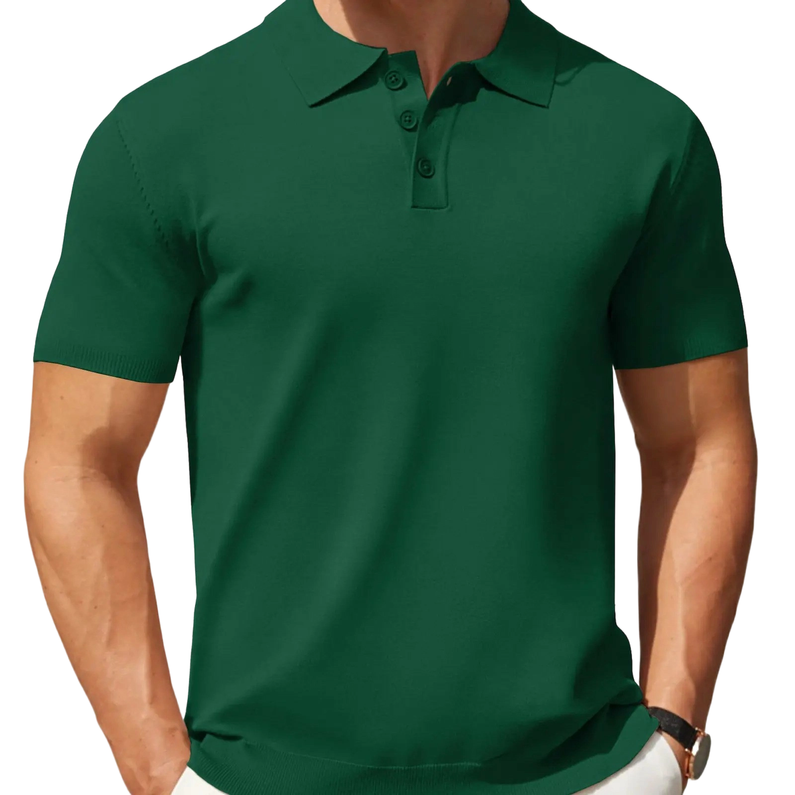 Men's Premium Stretch-Knit Performance Polo Shirt (Fitted Cut)