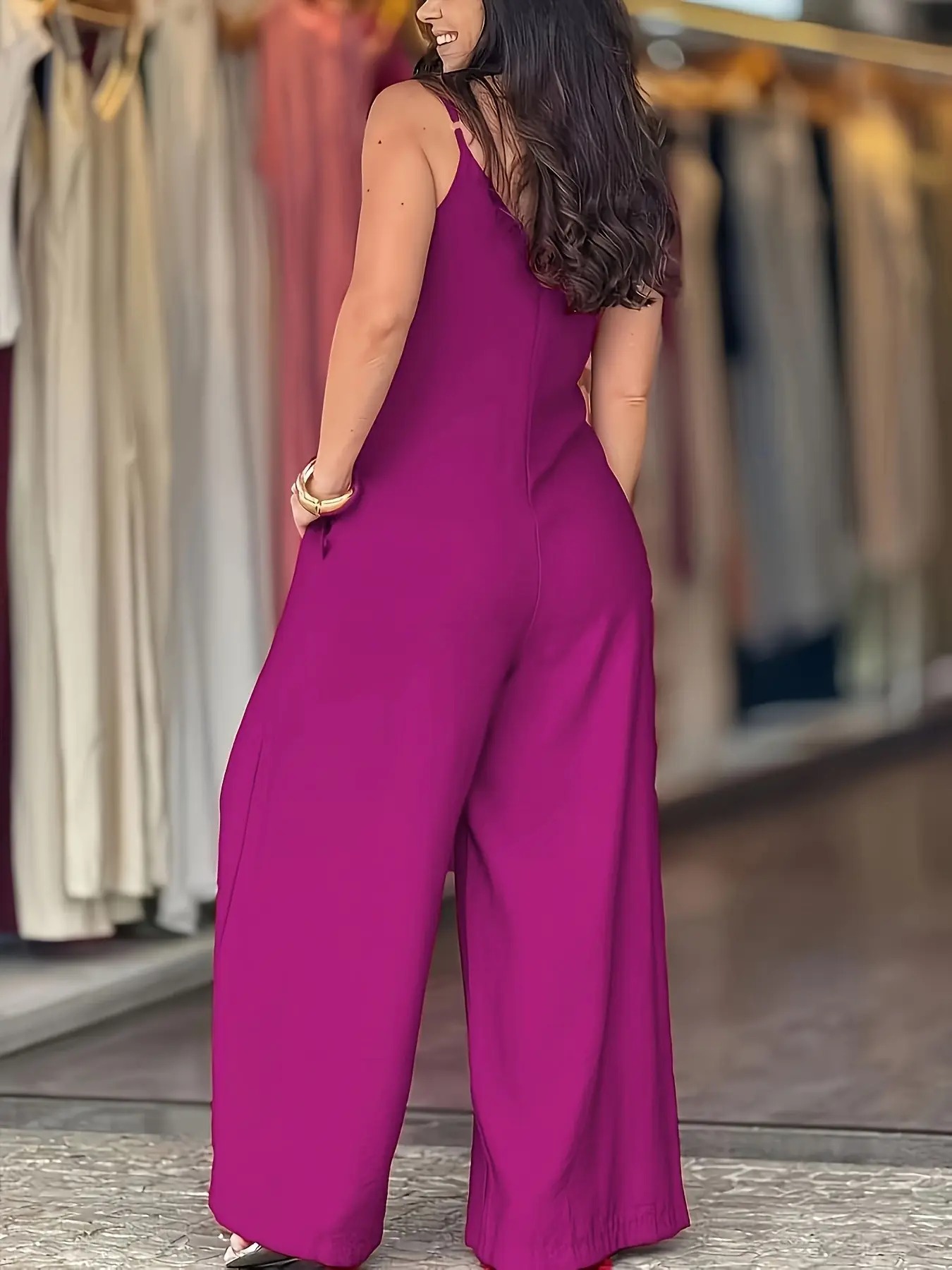 Women's Elegant Solid Color Strapless Jumpsuit💃