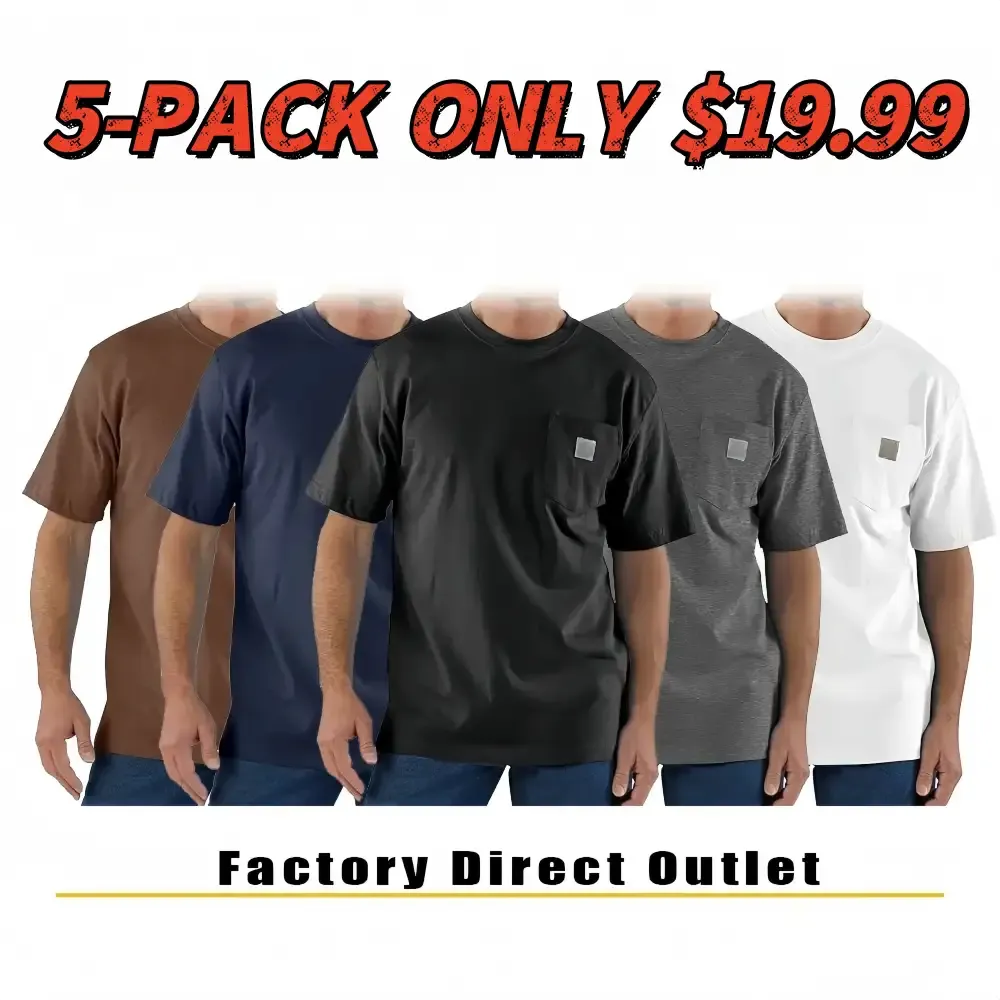 Last Day Promotion!CHT Men's K87 Workwear Loose Fit Heavyweight Short-Sleeve Pocket T-Shirt (Also Available in Big & Tall)