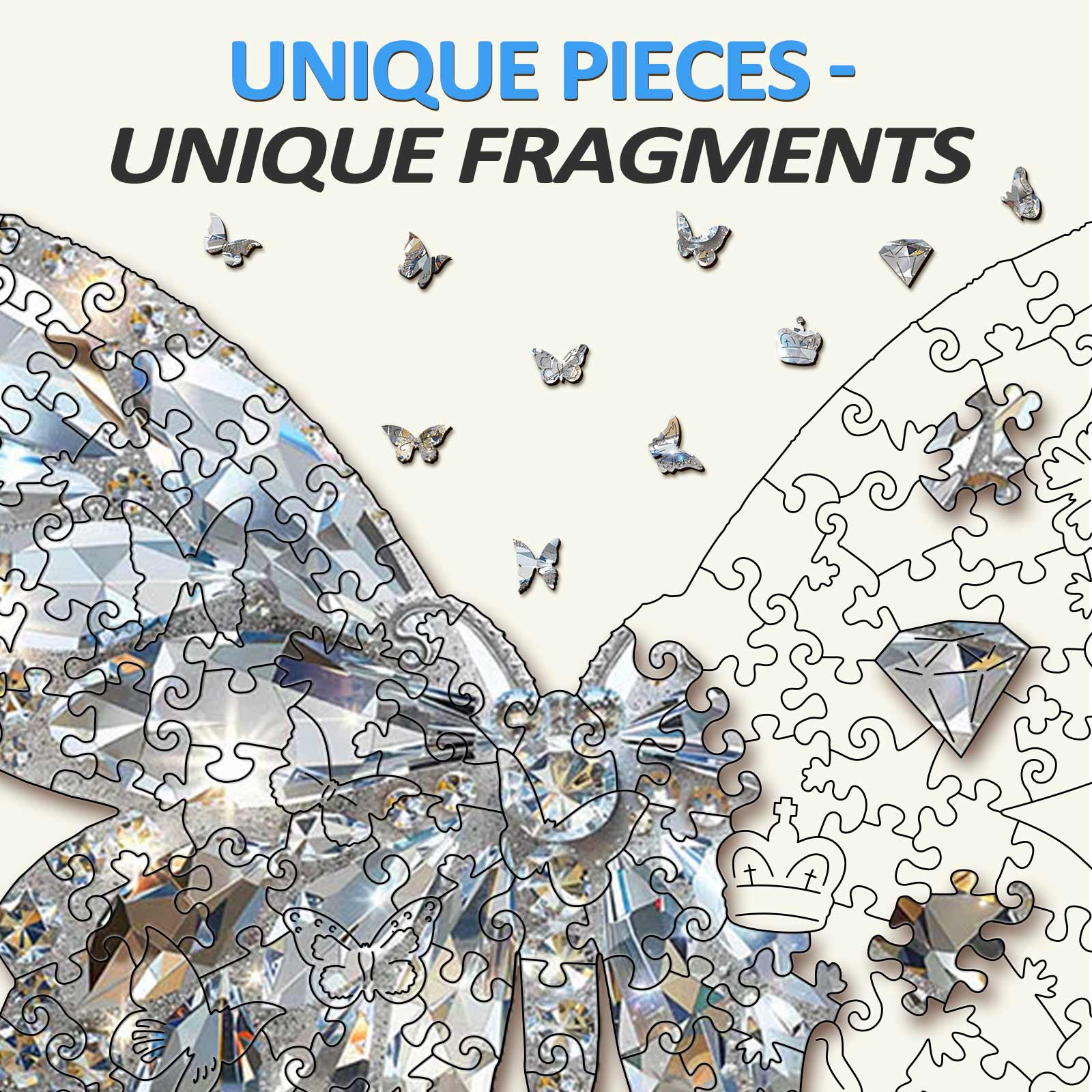 Diamond Butterfly Wooden Jigsaw Puzzle