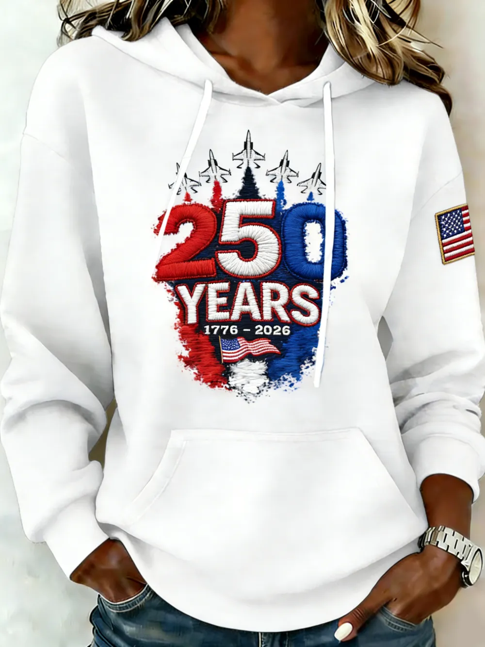 250 Years 1776-2026 Jet Formation Ombre Hoodie