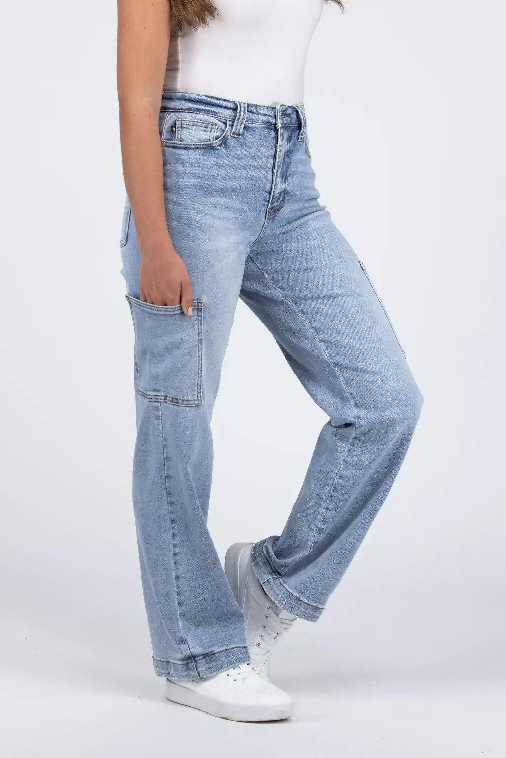 The Rosie from Judy Blue: High-Rise Cargo Wide Denim