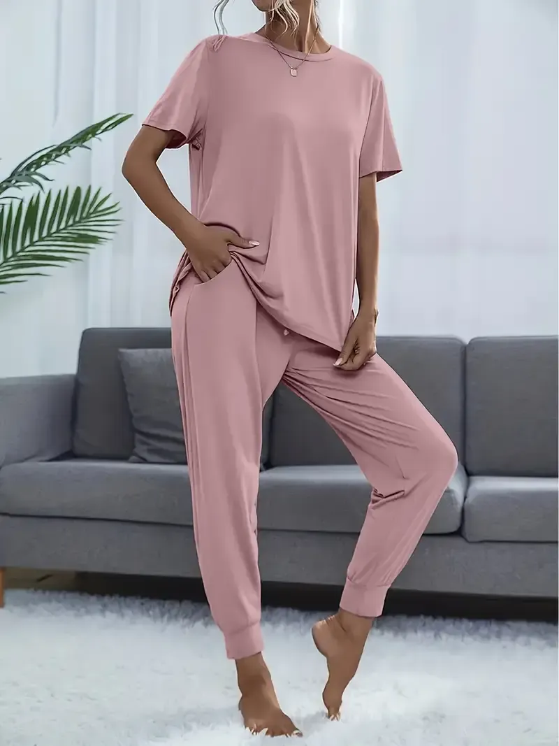 Women's Comfortable Solid Color Lounge Set