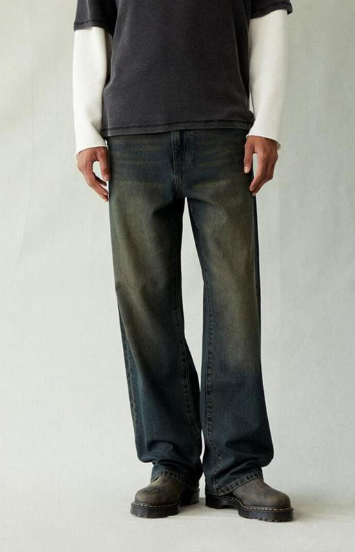 Men’s Loose Fit Cargo Denim Pants — Relaxed Streetwear Style
