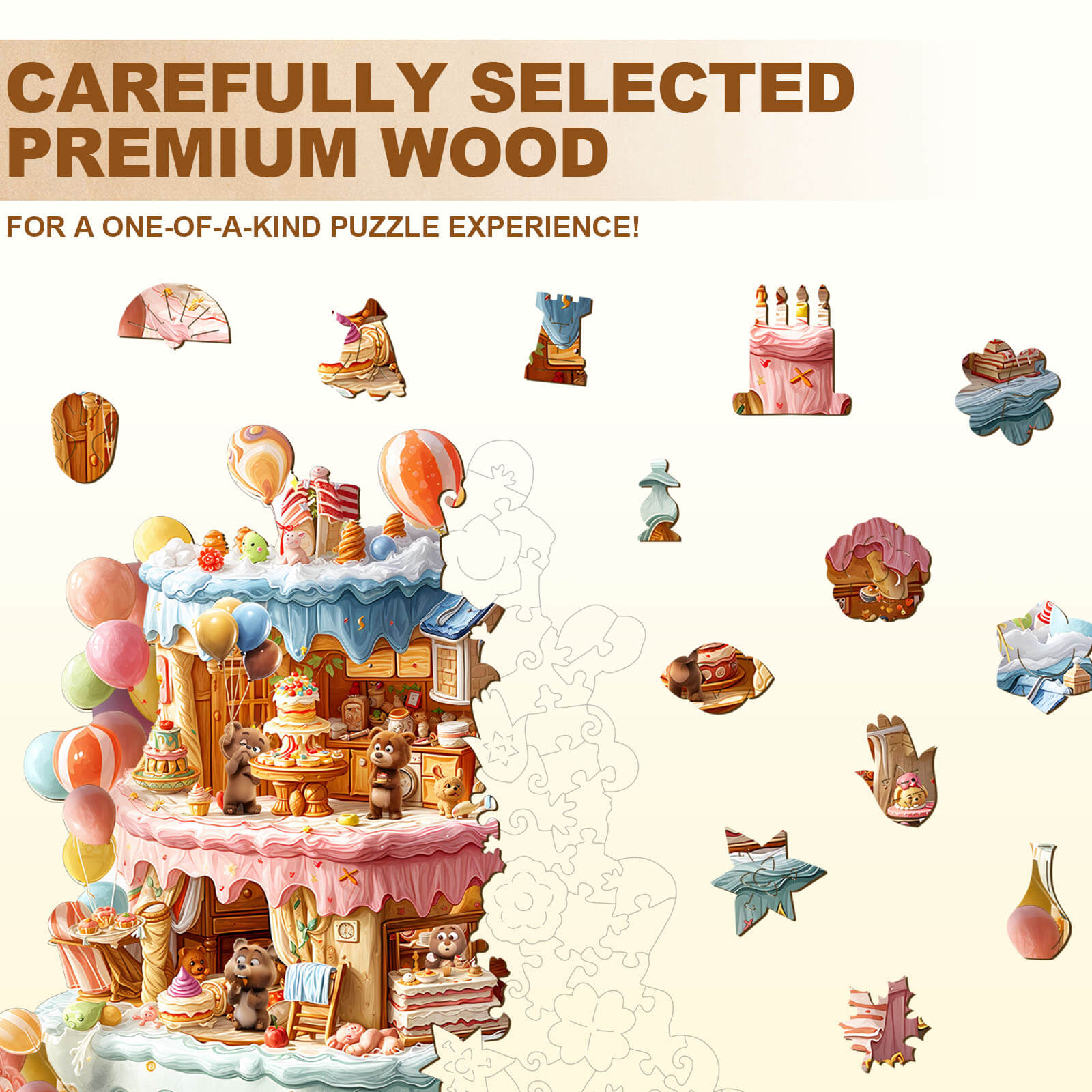 Bear's House - Birthday Wooden Jigsaw Puzzle